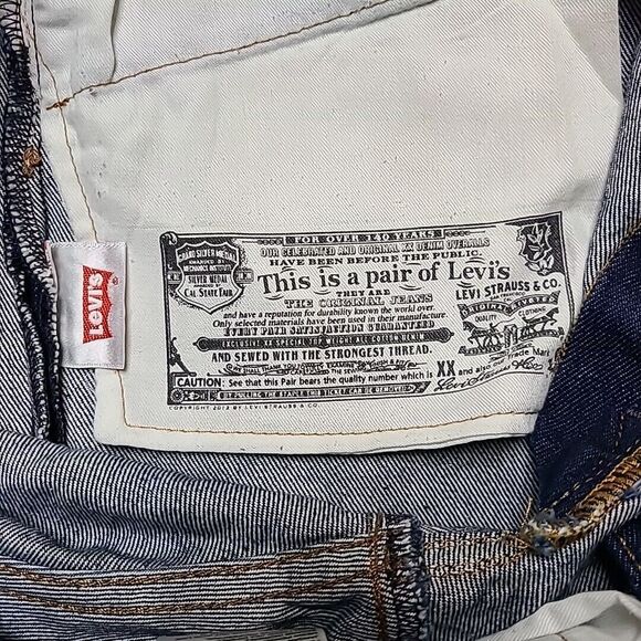 Levis 501 Mens Jeans 40x34 (Tag) Button Fly 40x31 (Actual) Blue Straight Fit - Picture 11 of 14